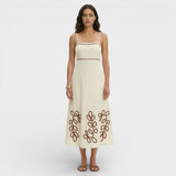 Vestido Vacaciones Bordado Tirantes Mujer