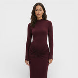 Vestido Largo Fruncido Elegante Mujer