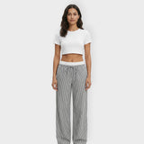Pantalones Anchos Mujer Rayas Cintura